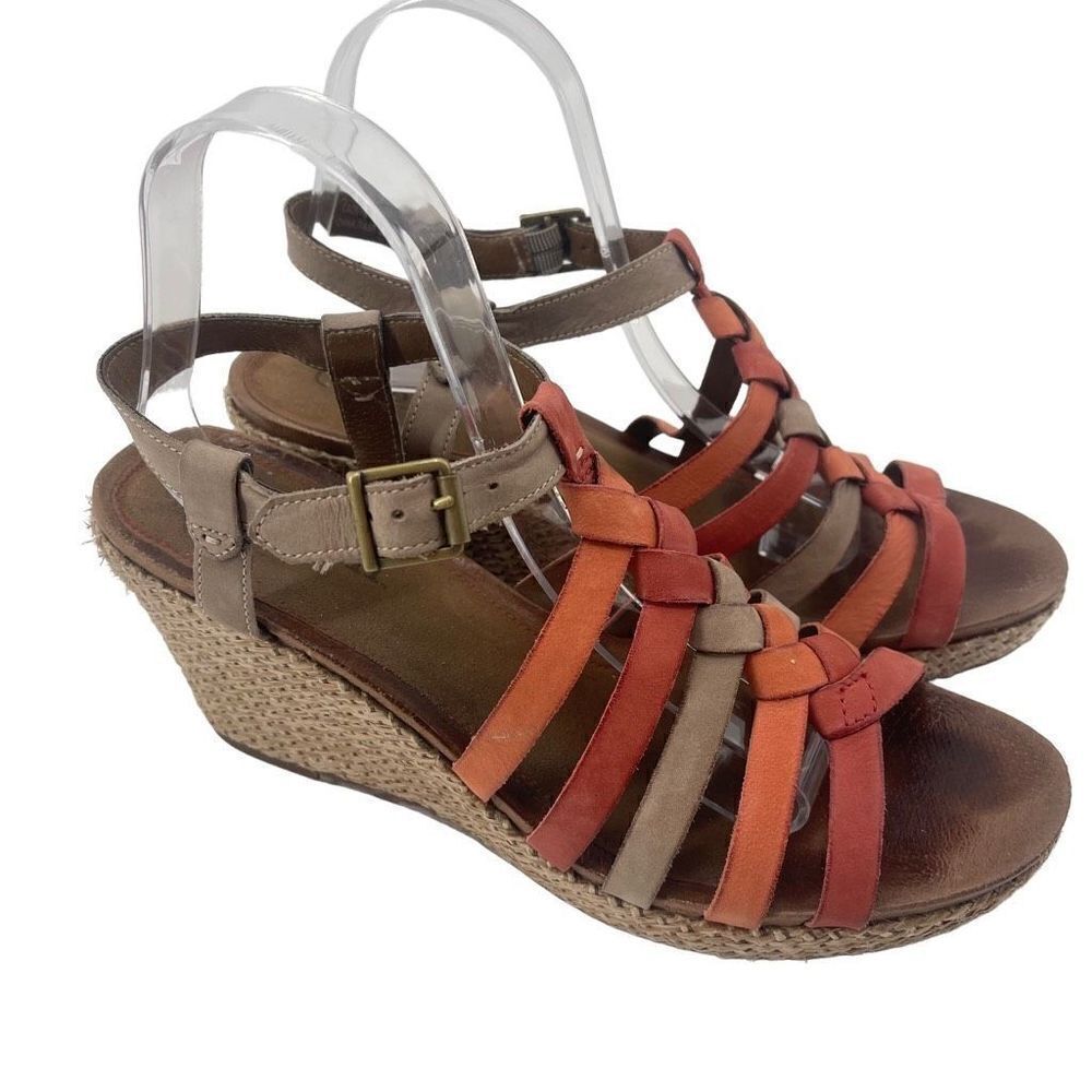 Cobb Hill by New Balance Womens Wedge Sandals 3.5" Heels Strappy Multicolor 10